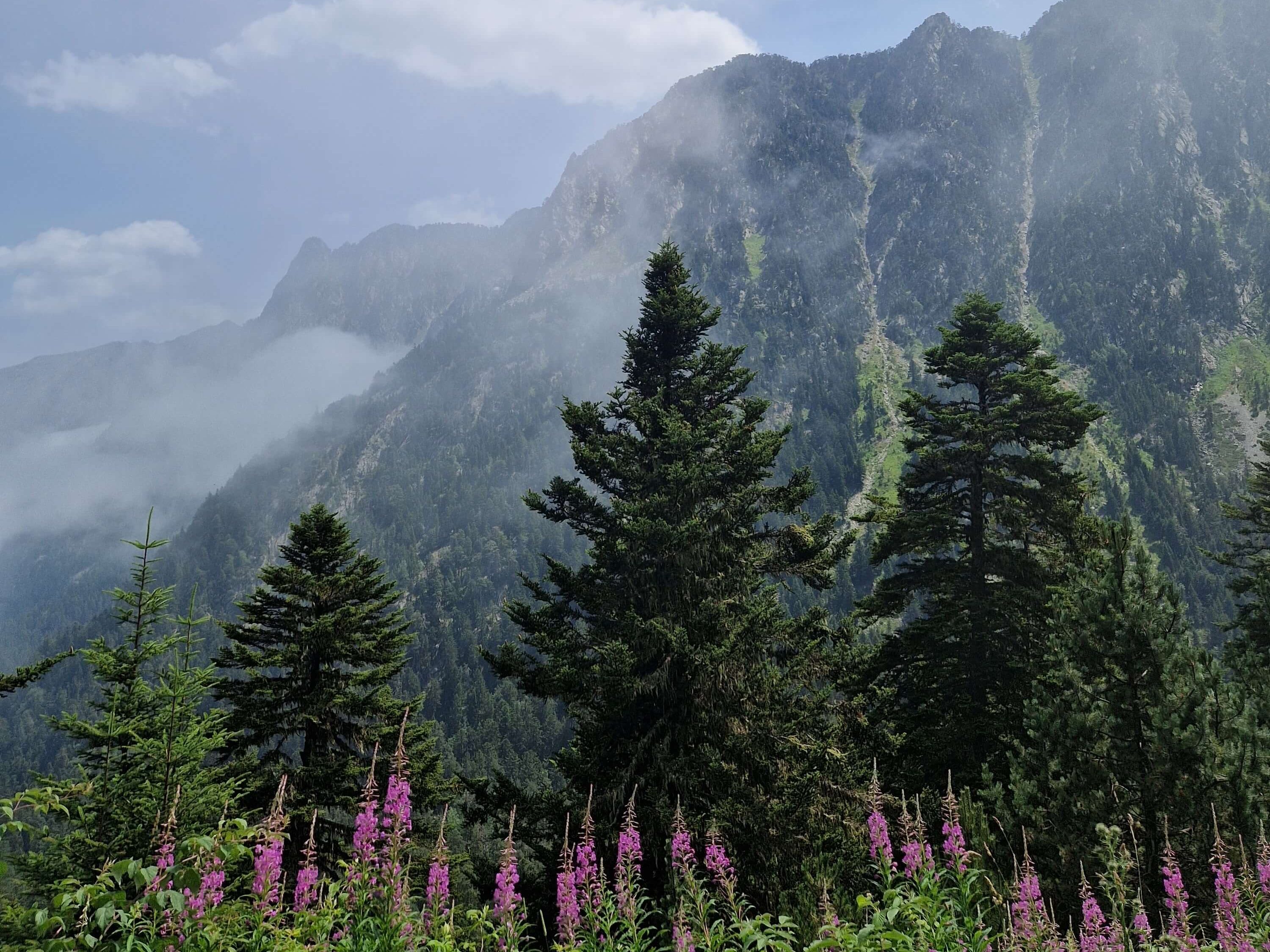 Misted mountains and stunning scenery in the beautiful Pyrenees