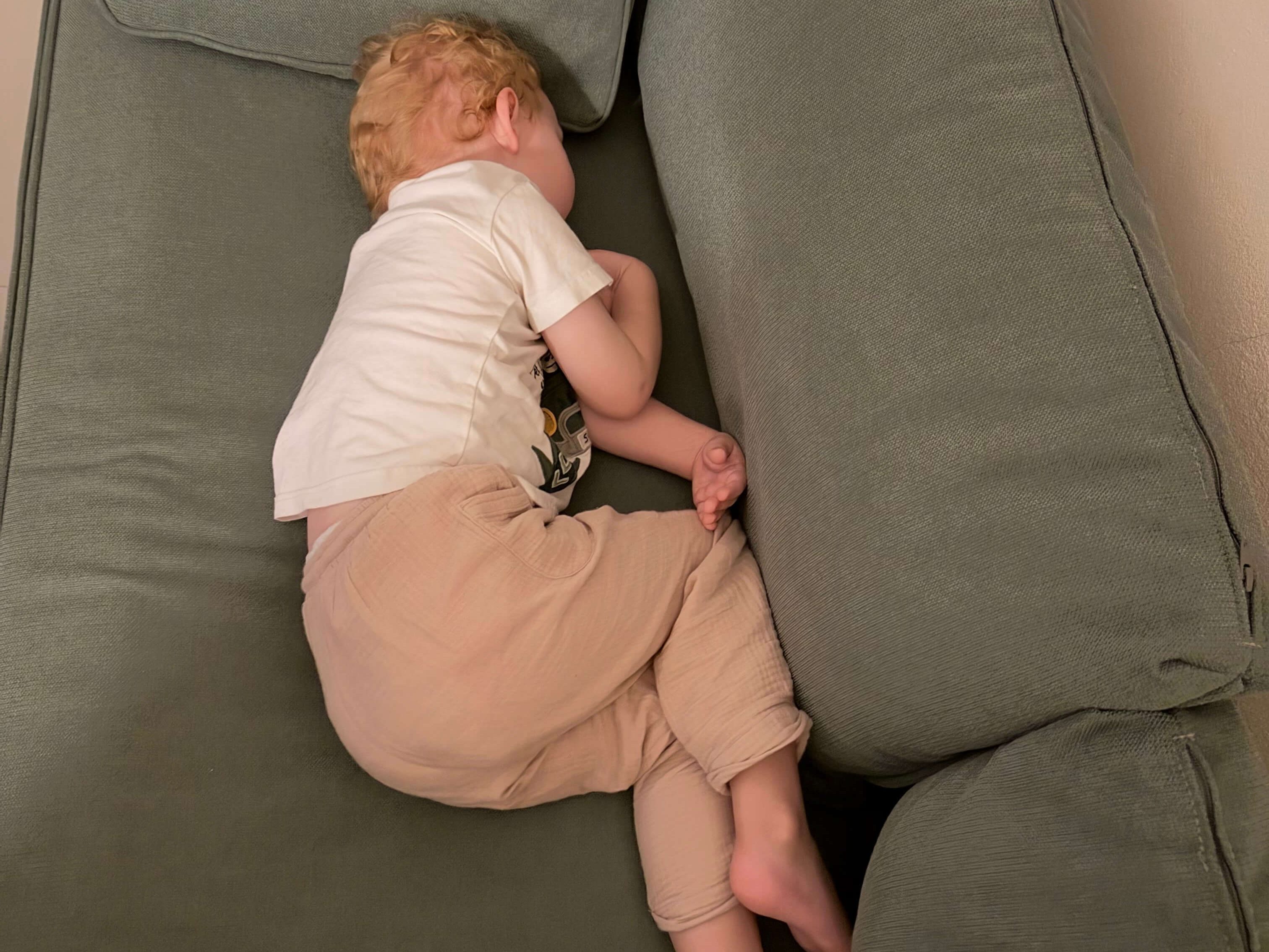 toddler asleep in South Lanta Medical Clinic.